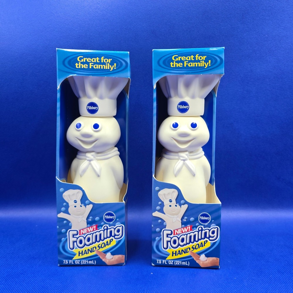 Lot of 2 Pillsbury Doughboy Foaming Hand Soap Dispensers 7.5oz New collectors